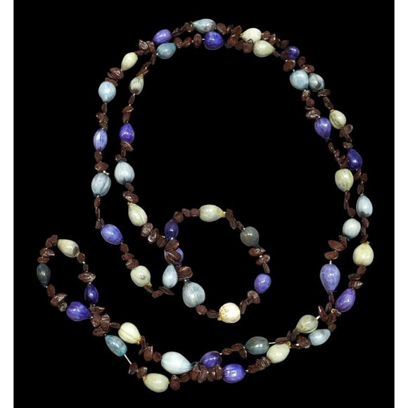 Nature Inspired Apple Seed And Job's Tears Seed Beaded Necklace - Picture 1 of 7